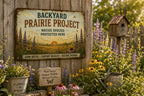 Backyard Prairie Project Metal Sign, Native Wildflower Garden Decor, Rustic Wildlife Habitat Plaque, Prairie Restoration Gift