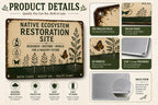Native Ecosystem Restoration Site Metal Sign, Ecological Research Garden Decor, Rewilding Wildlife Habitat Wall Plaque Gift