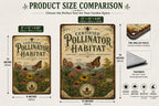 Certified Pollinator Habitat Metal Sign, Native Plant Garden Decor, Monarch Butterfly Wall Art, Bee Friendly Outdoor Plaque Gift
