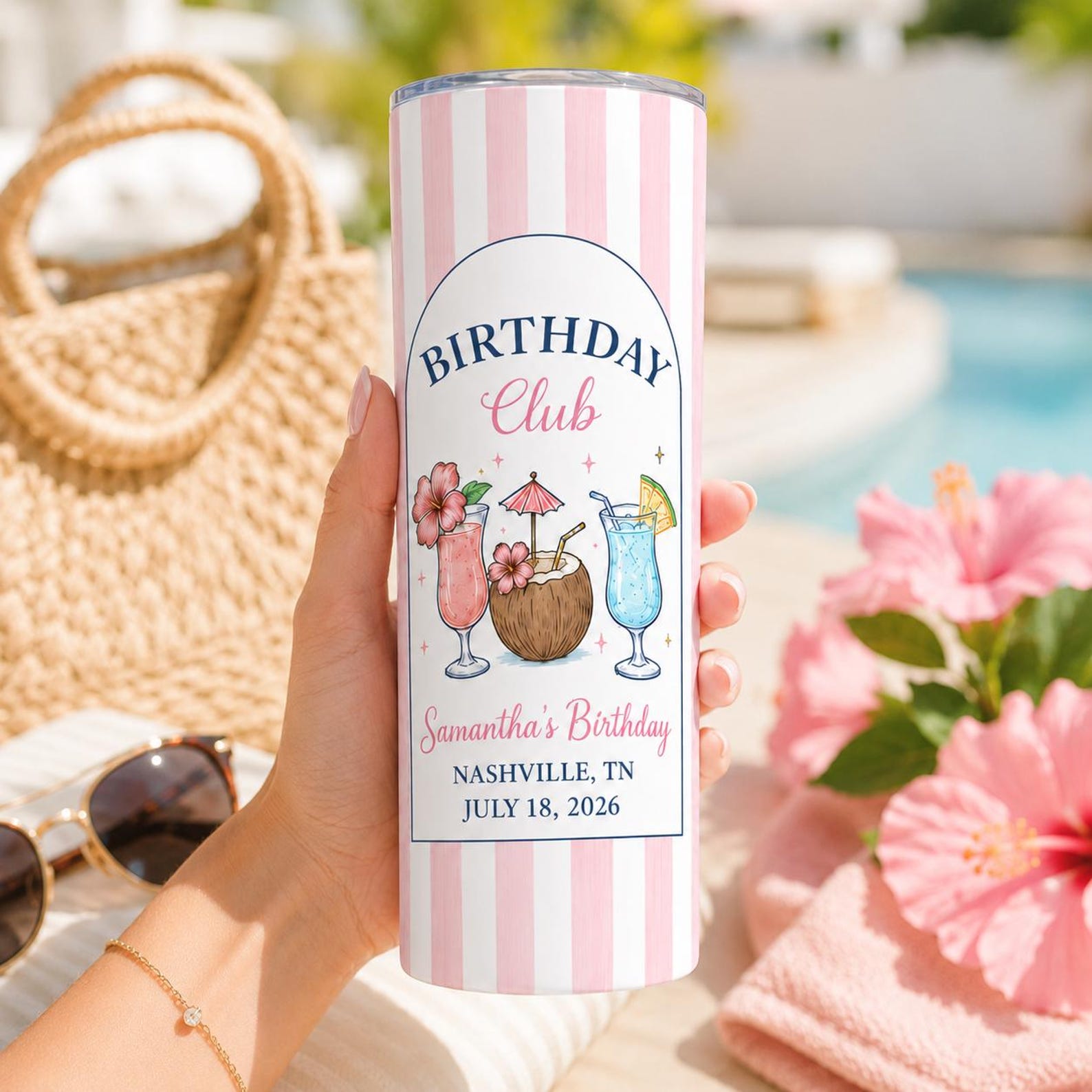 Personalized Birthday Tumbler, Custom Birthday Club Gift, Girls Trip Birthday Favors, Personalized Birthday Trip Souvenir, Girls Trip Gift