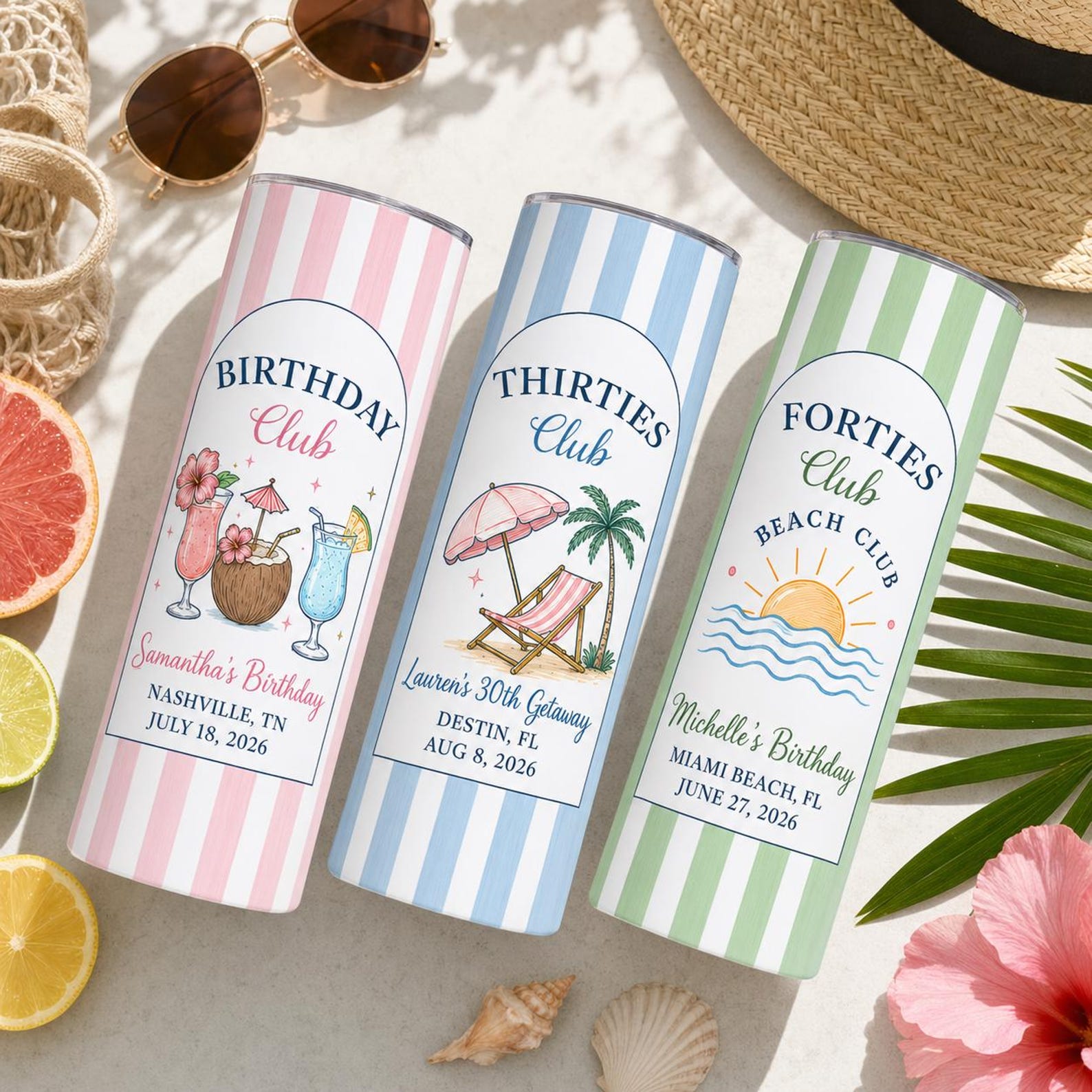 Personalized Birthday Tumbler, Custom Birthday Club Gift, Girls Trip Birthday Favors, Personalized Birthday Trip Souvenir, Girls Trip Gift