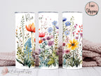Personalized Wildflower Tumbler: 20oz Stainless Steel, Boho Floral
