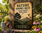 Vintage Nature Metal Sign, Plant Native Grow Local Garden Plaque