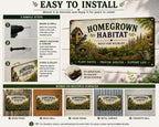 Homegrown Habitat Metal Sign, Built for Wildlife Garden Decor, Native Plant Farmhouse Plaque