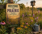 Restore Prairie Metal Sign, Wildflower Meadow Native Landscapes Wall Decor