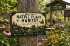 Certified Native Plant Habitat Metal Sign, Pollinator Garden Decor, Wildlife Habitat Plaque, Botanical Outdoor Wall Art Gift