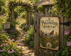 Certified Pollinator Habitat Metal Sign, Native Plant Garden Decor, Monarch Butterfly Wall Art, Bee Friendly Outdoor Plaque Gift