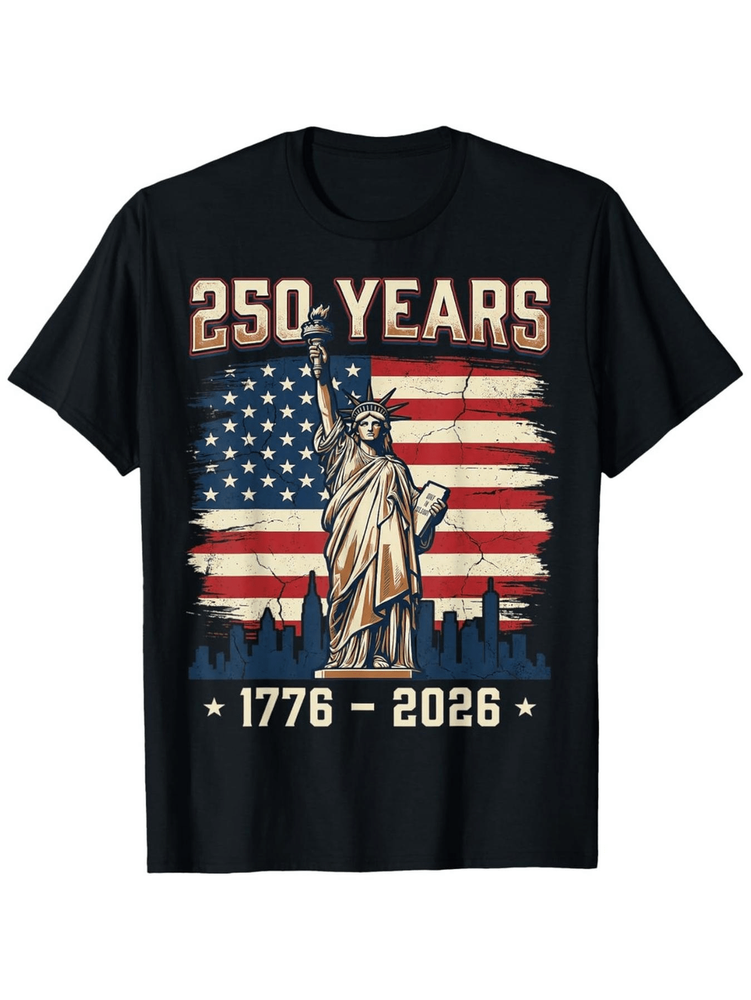 USA 250th Anniversary Memorial T-Shirt Patriotic America 1776-2026 Tee