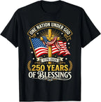 USA 250th Anniversary Christian God Freedom Flag 1776-2026 Men's T-Shirt