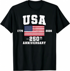 4th of July USA Flag Patriotic America 250th Anniversary Men's T-Shirt