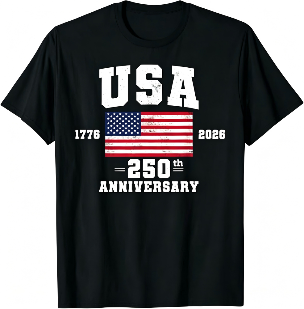 4th of July USA Flag Patriotic America 250th Anniversary Men's T-Shirt