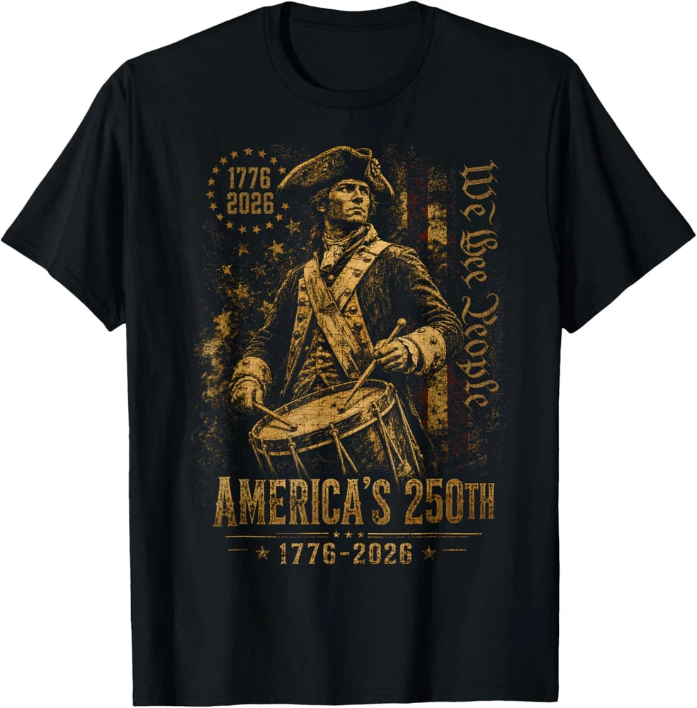 America's 250th Anniversary Revolutionary Soldiers Patriotic USA T-Shirt
