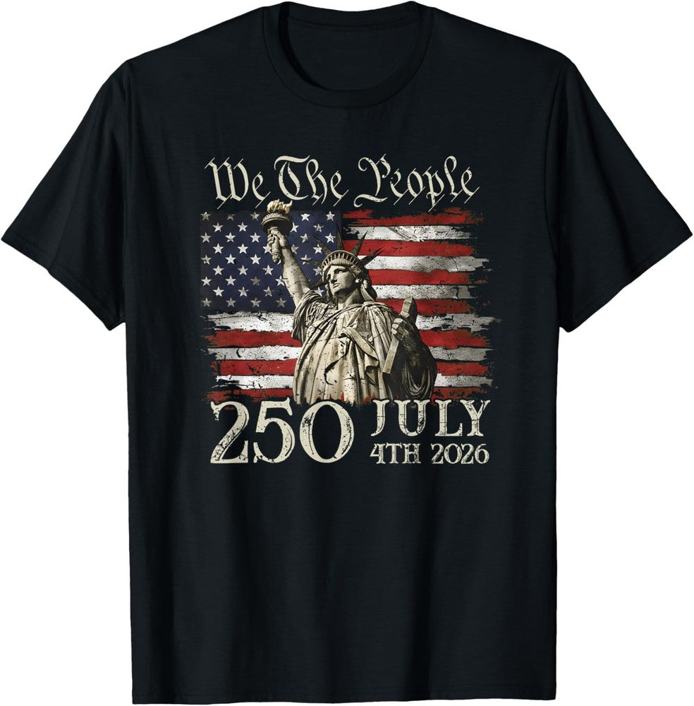 American 250th Anniversary USA Flag Patriotic 4th of July Freedom T-Shirt