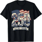 250 Years American Flag USA 250th Anniversary Patriotic 4th of July T-Shirt
