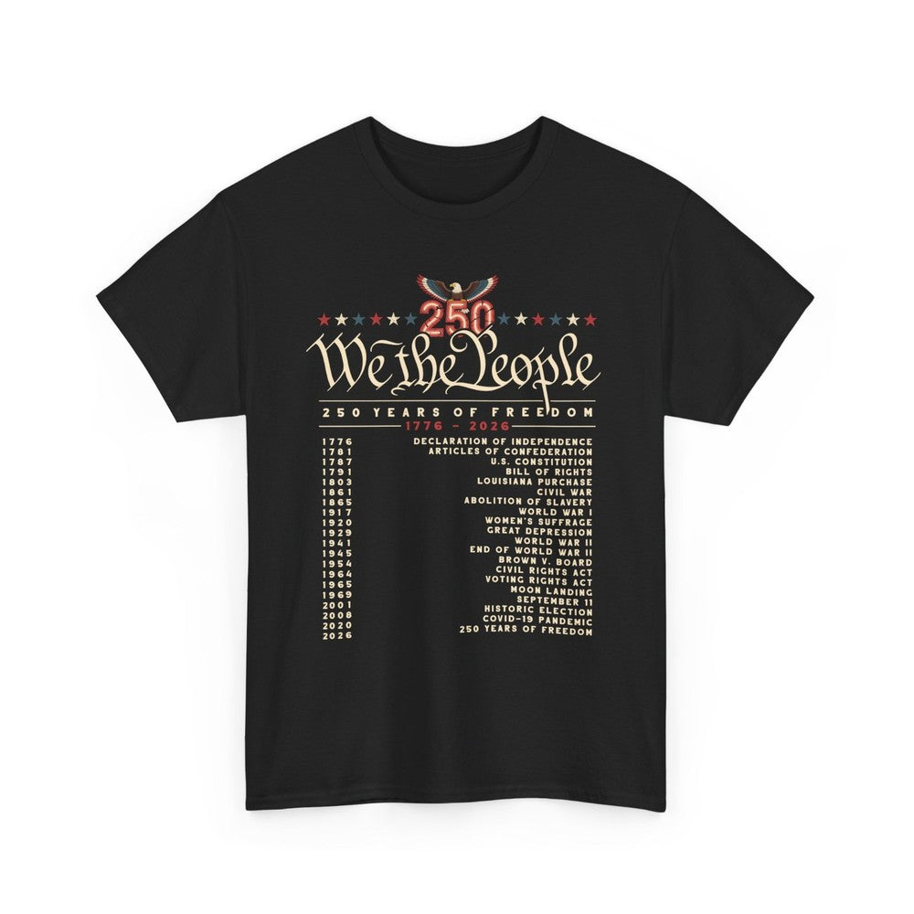250 Year Timeline 1776-2026 USA 250th Anniversary Patriotic Men's T-Shirt