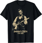 Abraham Lincoln Guitar USA 250th Anniversary Patriotic 4th of July T-Shirt