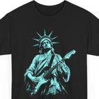 Men's 250 Years of Freedom Statue of Liberty Guitar Graphic Patriotic T-Shirt