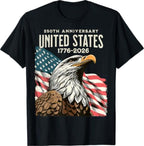USA 250th Anniversary Flag Patriotic 4th of July Independence T-Shirt