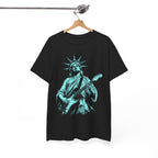 Men's 250 Years of Freedom Statue of Liberty Guitar Graphic Patriotic T-Shirt