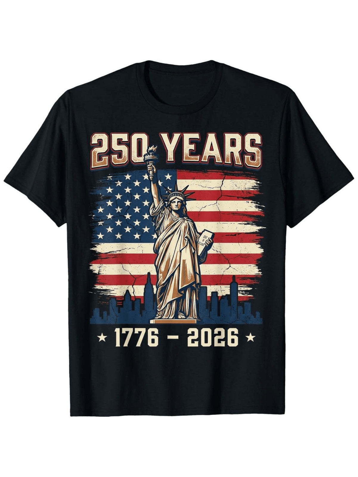 USA 250th Anniversary Memorial T-Shirt Patriotic America 1776-2026 Tee