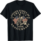 Vintage USA 250th Anniversary T-Shirt 1776-2026 Patriotic Independence Tee