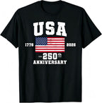 4th of July USA Flag Patriotic America 250th Anniversary Men's T-Shirt