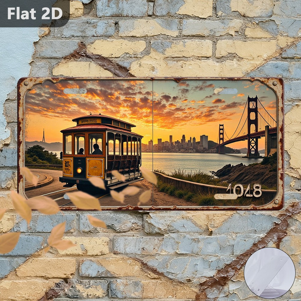 San Francisco Vintage Metal License Plate Sign Garage Wall Outdoor Decor 6x12