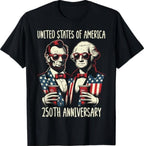 USA 250th Anniversary Lincoln Washington T-Shirt Patriotic 1776-2026 Tee