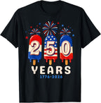 USA 250th Anniversary Ice Pops T-Shirt Patriotic 4th of July Freedom Tee