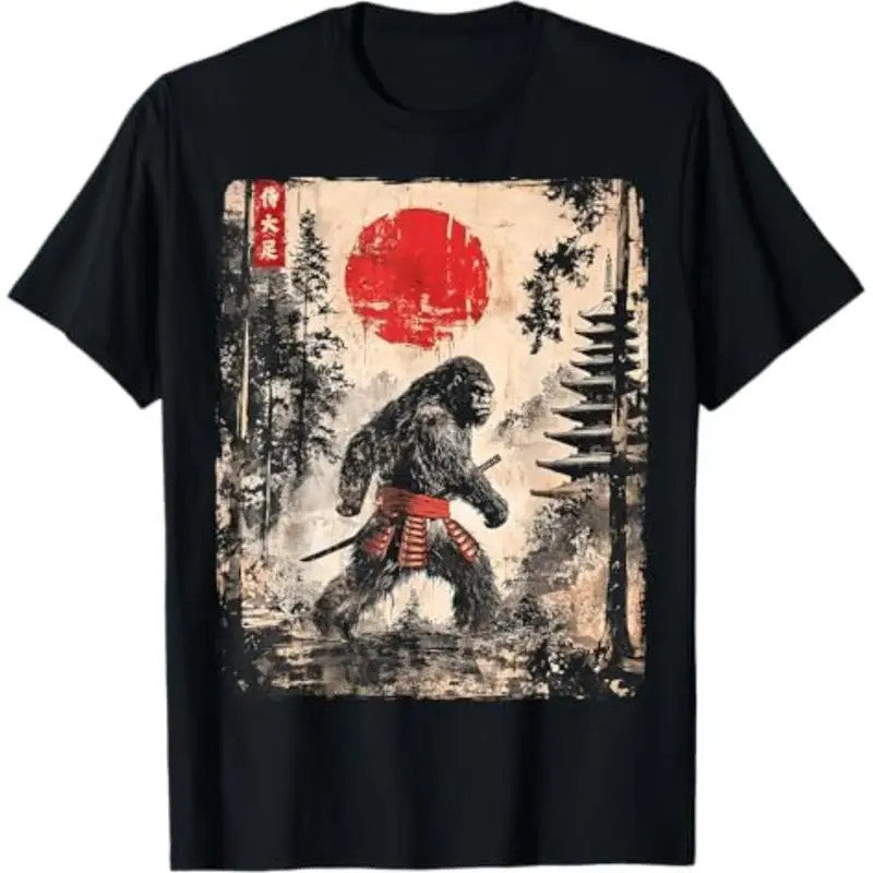 Vintage Japanese Ukiyo-e Art T-Shirt Retro Streetwear Graphic Tee